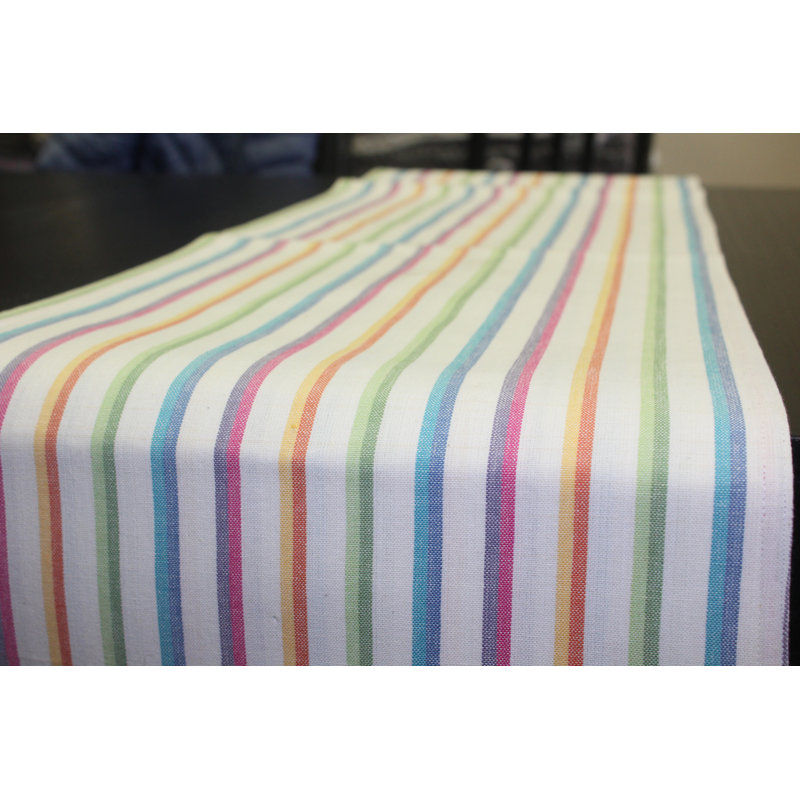 Chemin de table rayé 100% coton, 45 po x 13 po