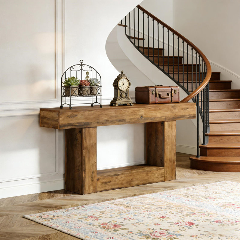 2-Tier Hall Table, Rustic Brown
