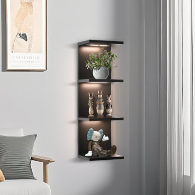 29.99''H 4-Tier Wall Shelf with LED Lights