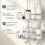 Over Door 2-Tier Hanging Shower Caddy, Stainless Steel No Drill Shower Storage Rack, Chrome Silver Shower Organizer Basket