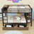 Metal Bunk Bed with Built-in Outlet and Extensive Storage-577917338