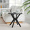 Crossroads 24” Round Wood Side Table In Black