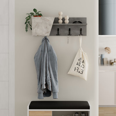 Fassett Wall Mounted Required 5 - Hook Wall Mounted Coat Rack