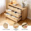 Large commode double en bois à 6 tiroirs, armoire de rangement à volets roulants courbés, mobilier de rangement moderne pour le salon de la chambre à coucher