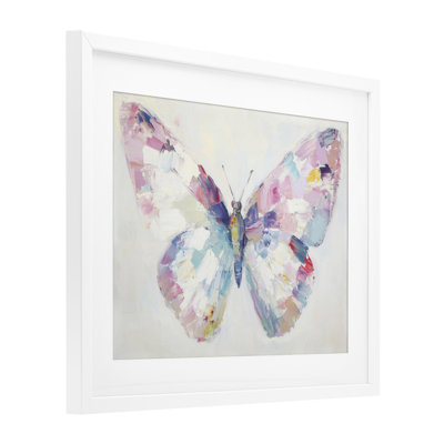 Jeweled Butterfly over Framed Print Under Glass, design by Petal Prints Design