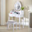 Arbaaz White Dressing Table With Mirror And Stool Vanity Desk Bedroom Furniture