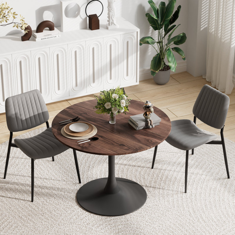 Ensemble 3 pièces de table de salle à manger et chaises Modern Modern, Brun, Gris, Noir, noir, noir, noir