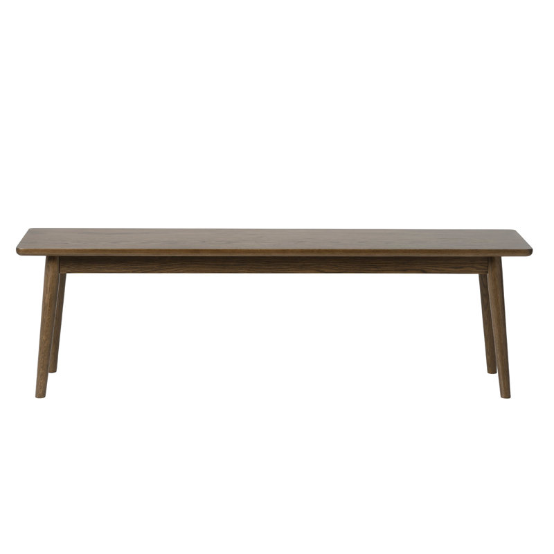 Plessis Solid Wood Bench, Smoked Oak