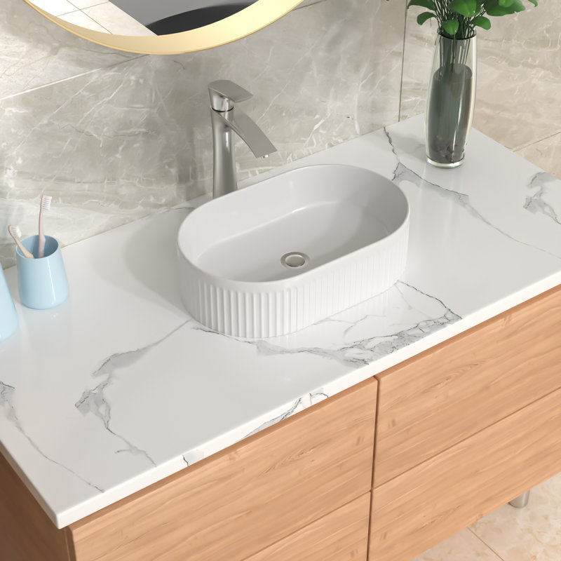 Lordear 12.2'' Ceramic Oval Bathroom Sink