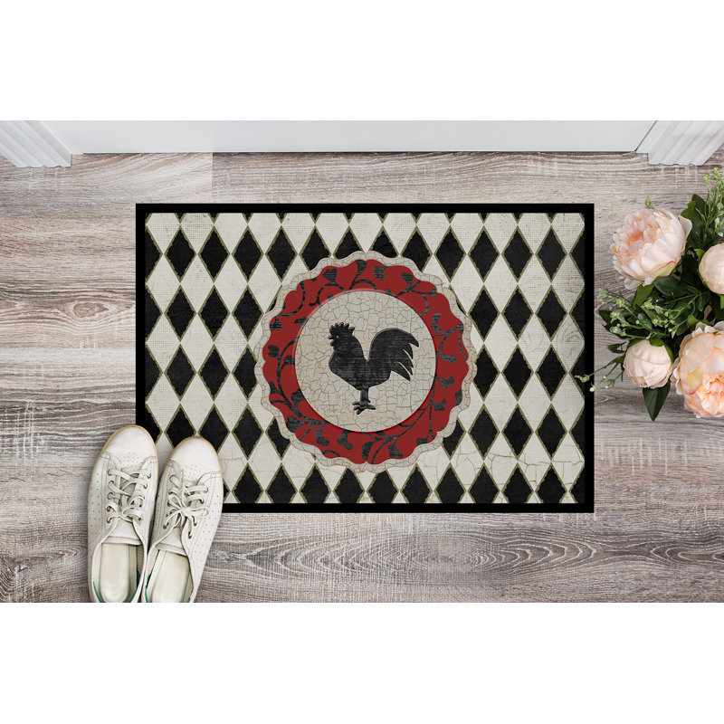 Dathan Non-Slip Geometric Indoor Doormat, Rectangle  2' x 3'