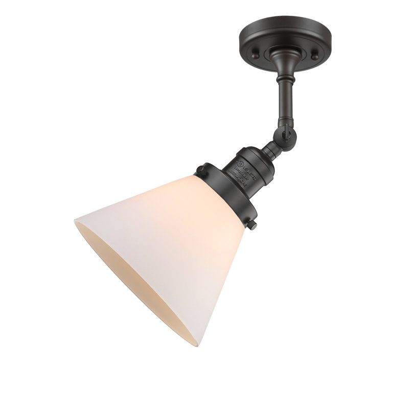 Parkstone Armed Sconce, Oil Rubbed Bronze, Matte White Cased, 10" H x 8" W x 9" D 