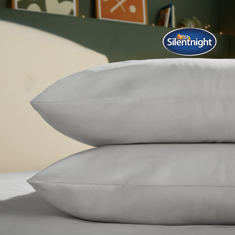 Silentnight Brushed Cotton Pillowcase Pair, Grey
