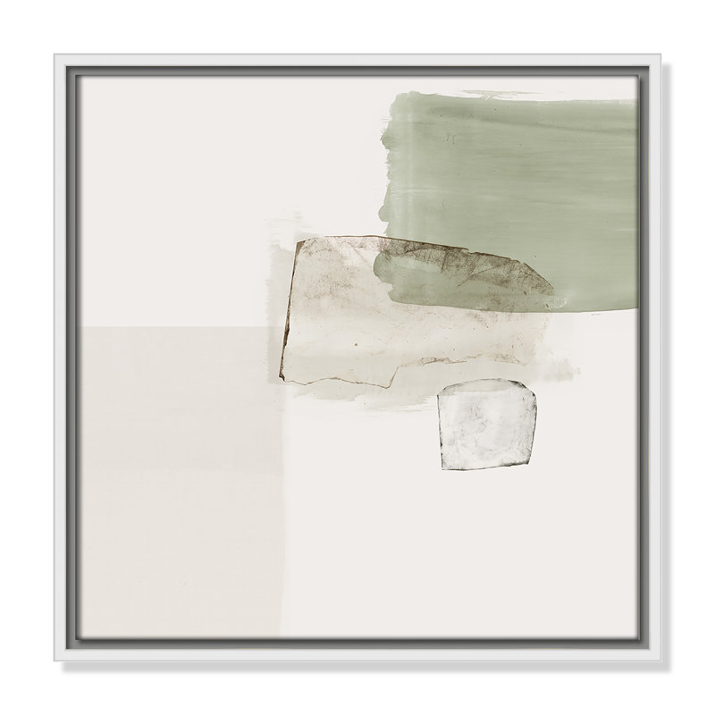 Carolsue Summer Days with You - Peinture sur toile avec cadre flottant, H 17,5 po x l 17,5 po, Blanc