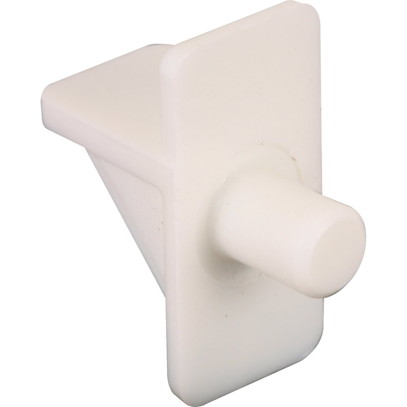Support à tablette Prime-Line, 1/4 po de diamètre, plastique blanc