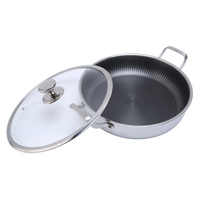 Nonstick Frying Pan Glass and Stainless Steel Stainless Steel Non-Stick Frying Pan