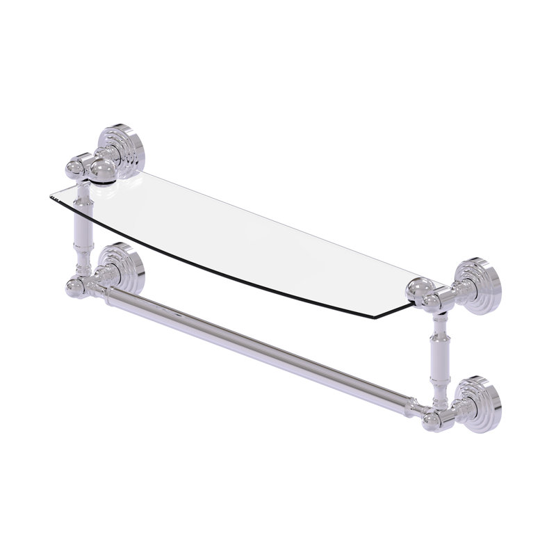 Tablette en métal avec barre à serviettes Beresford, H 5 po x l 22,2 po x P 6,1 po, Chrome poli
