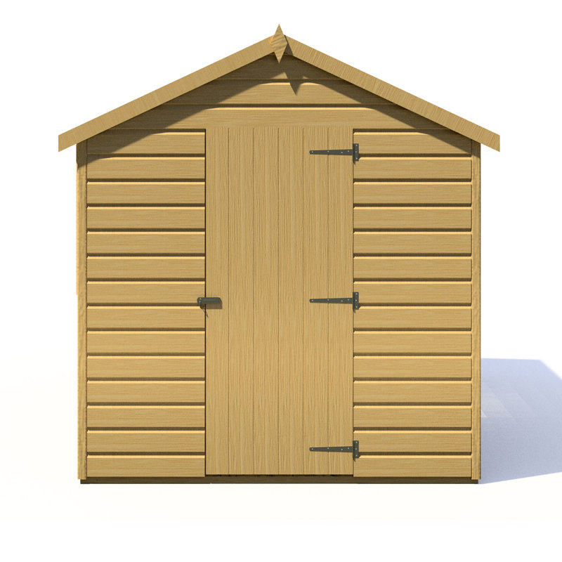 Durham 6 ft x 8 ft Shiplap Apex Shed, No