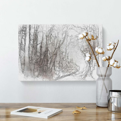 Woodland Road in Abstract - Wrapped Canvas