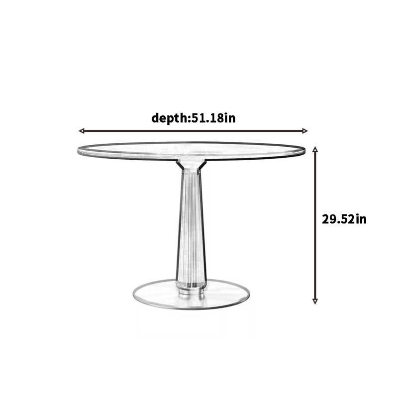 Table ronde française rétro, H 29,52 po x L 51,18 po x l 51,18 po