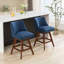 Ensemble de 2 tabourets de bar pivotants à hauteur de comptoir, siège de 26 po de hauteur et rembourrés de tissu bleu-387481708