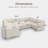 Abramson Beige U-shaped Corduroy Sectional Sofa With Adjustable Armrest And Storage-218800820