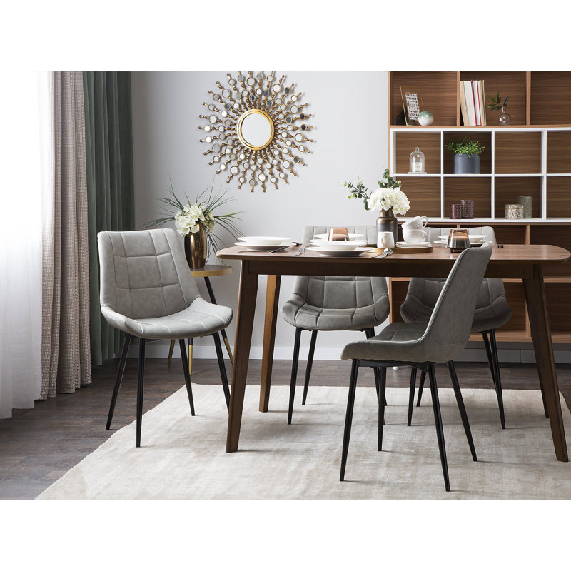 Hundley 42cm H Upholstered Side Chair, Grey