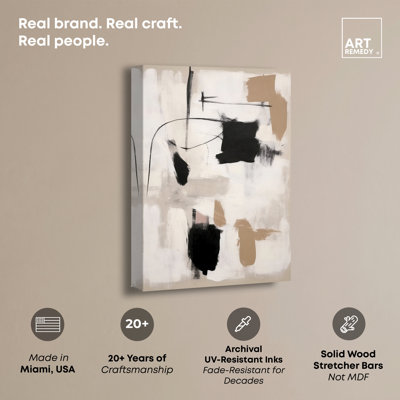 Strings in Abstraction Canvas Muted Abstract Wall Art by Art Remedy