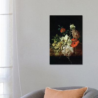 Still Life With Flowers by Rachel Ruysch - Wrapped Canvas Print