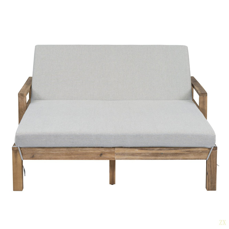 Farmhouse-Styled Wooden Outdoor Sunbed For Ultimate Relaxation Outdoor Daybed Seating 2 People For Poolside, Garden And Backyard