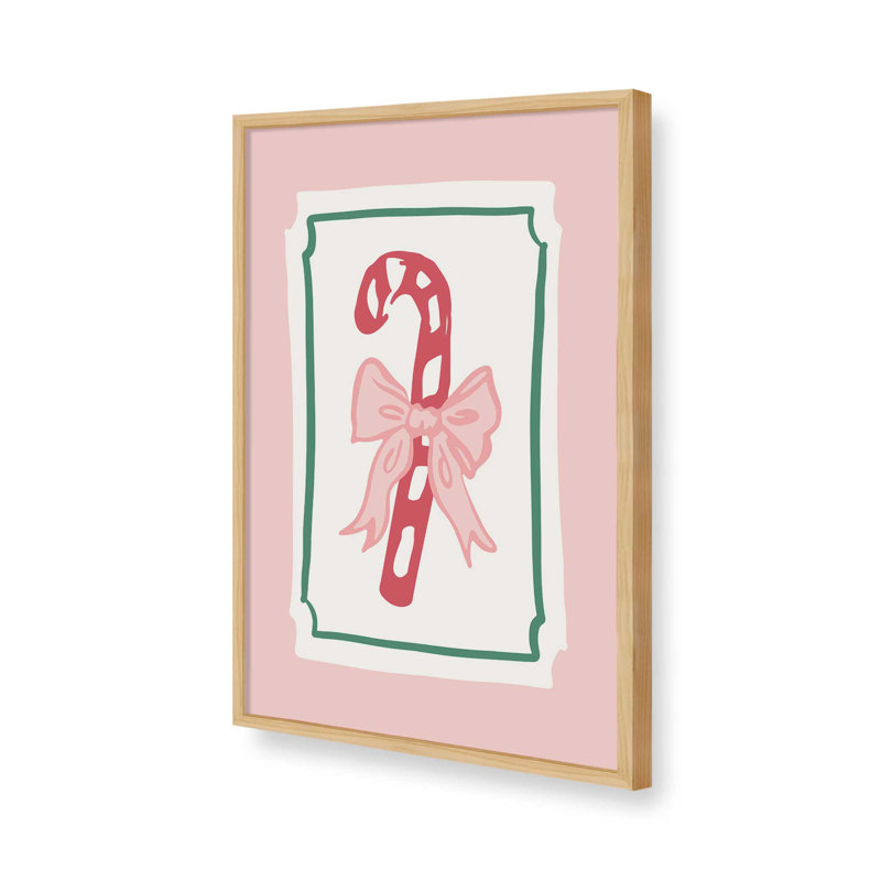 «Candy Cane Bow» par April Lane, reproduction d'art sur toile, H 40 po x l 30 po, Tanné