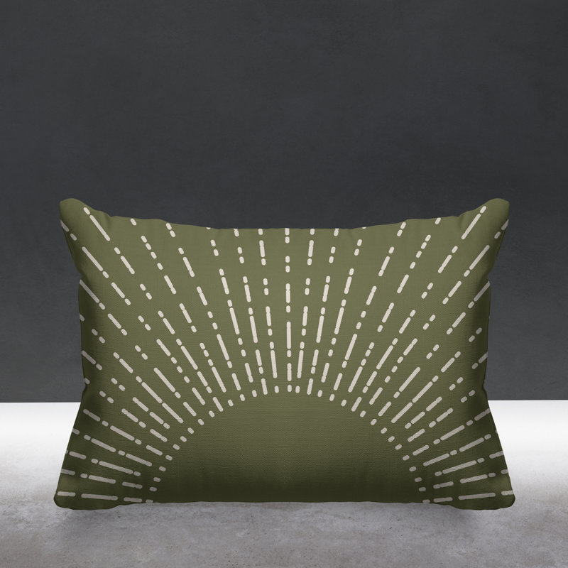 Coussin décoratif intérieur / extérieur Bibo Abstract Sunburst, Vert