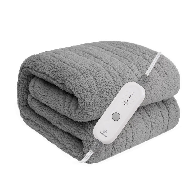 Couverture chauffante Westinghouse 50 x 60 po Sherpa, Gris foncé