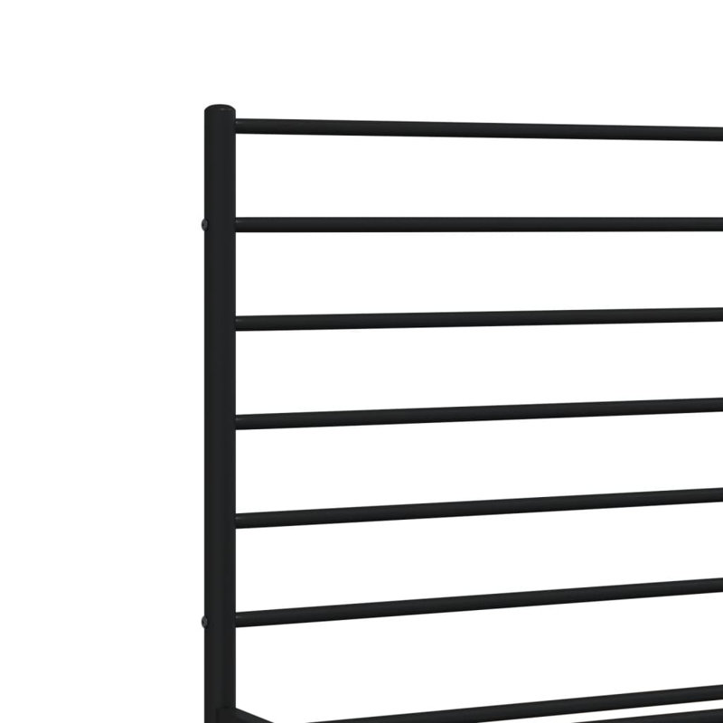 Metal Bed Frame with Headboard & Slats, No Mattress, Easy Assembly, Black, Queen