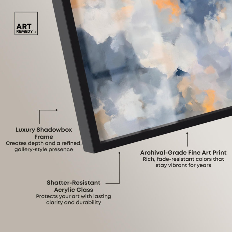 «Fleet Atmosphere I», reproduction d'art bleue par Art Remedy, H 11 po x l 16 po, Noir