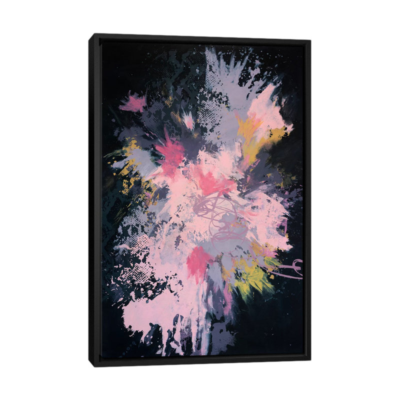 " Raw Punch Release " by Laura Mae Dooris, 26" H x 18" W x 1.5" D, Black Framed Canvas, No Mat