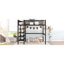 Lit mezzanine en métal avec tablettes à 4 niveaux et rangement-928713975-928713977