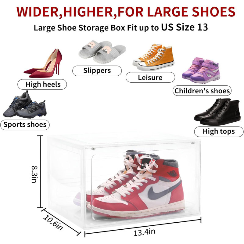 Paquet de 8 boîtes à chaussures empilables transparentes