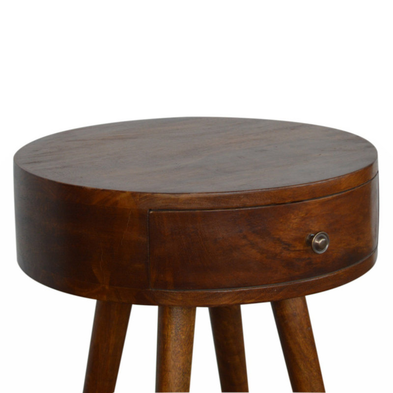 Table de chevet circulaire Nordic Chestnut