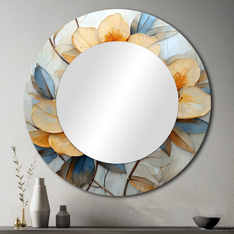 Le chemin des fleurs de rhododendrons I - art mural miroir floral - imprimé sur métal, 36 po x 36 po