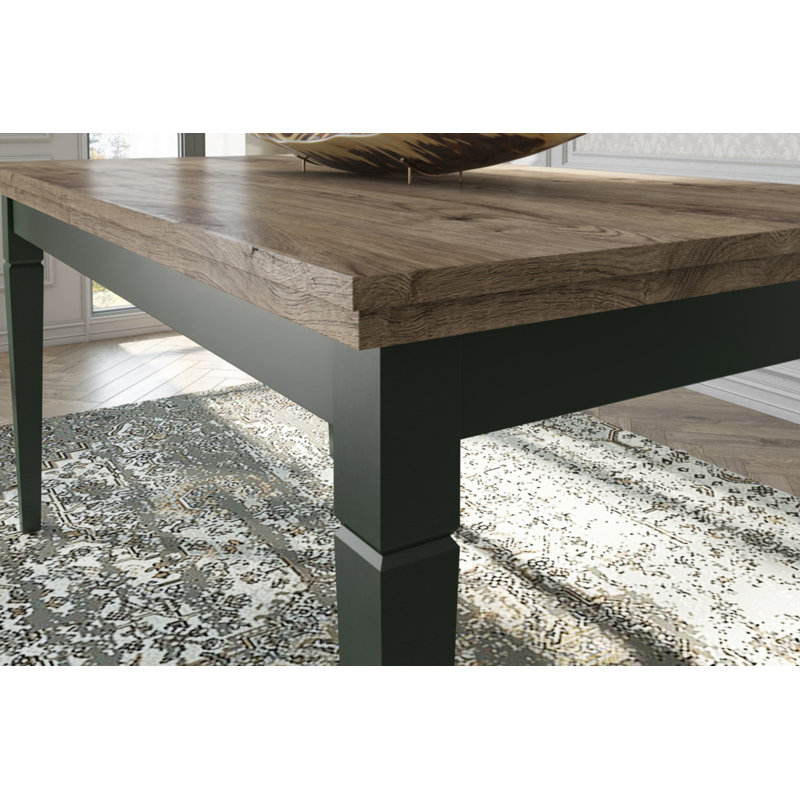 Widner Extendable Oak Dining Table, Black