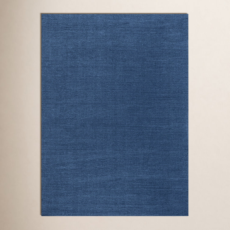 Crowe Handmade Wool Dark Blue Area Rug