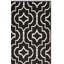 Tapis noir/ivoire en coton fait main à tissage plat geometry Smith-20657601