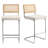 Marlow Upholstered 26" Linen Counter Stool with Rattan Cane Back and Metal Frame-572498130-595419764