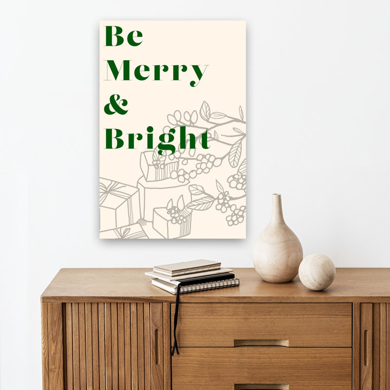 Be Be Merry Bright Elegant Contemporary Winter, reproduction d'art mural, 18" H x 12" W