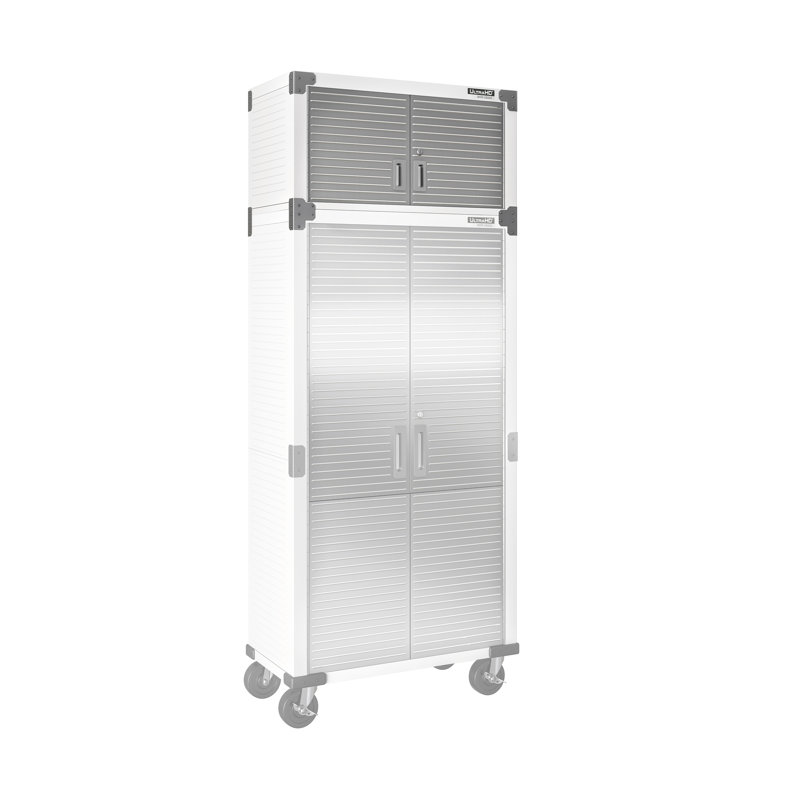 Seville Classics UltraHD Double Door Stacking Top Cabinet, 36" W x 18" D x 18.5" H, White