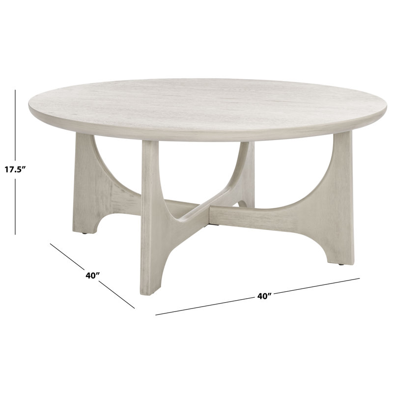 White Washed Round Manufactured Wood Coffee Table
