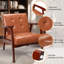 Ensemble de 2 fauteuils modernes Mid-Century capitonnés en cuir artificiel Havva