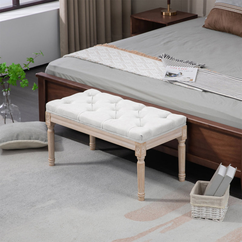 Banc de chambre rembourré HOMcom, H 15,75 po x l 31,5 po x P 17 po