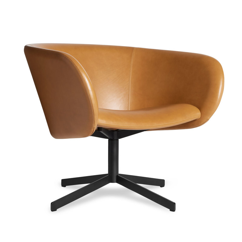 Close Encounter Swivel Barrel Chair, Canyon Genuine Leather