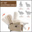 Fauteuil inclinable électrique en chenille de 23 po de large à dossier haut avec massage par vibrations et chauffage lombaire-933913683